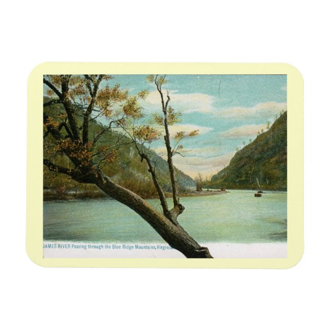James River, Blue Ridge Mountains, VA Vintag Magnet (Horizontal)