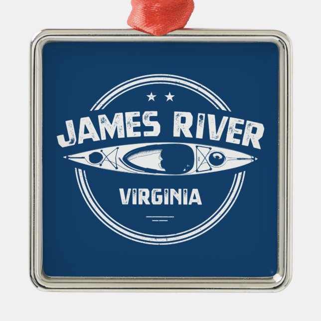 James River Virginia Kayaking Ornament Aus Metall (Vorne)