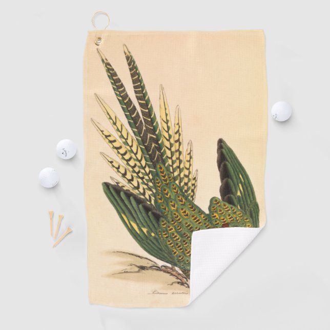 James Sowerby Ground Parrot, Psittacus terrestris Golfhandtuch (Insitu)