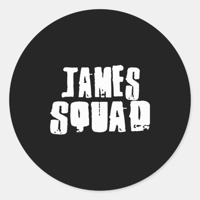 James Squad Name Funny James  Runder Aufkleber (Vorderseite)