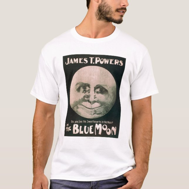 James T. Powers im blauer Mond-Theater T-Shirt (Vorderseite)
