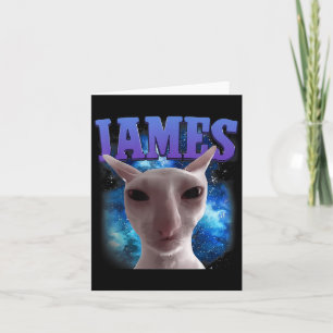 James The Cat Meme Funny Albern Cats Brainrot Meme Karte