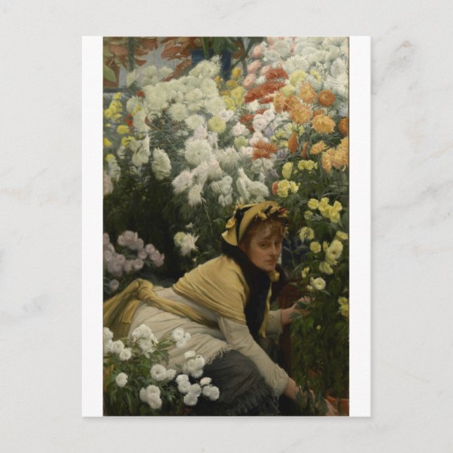 James Tissot Chrysanthemums Postkarte (Vorderseite)