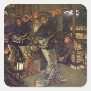 James Tissot   der verschwenderische Sohn in einem Quadratischer Aufkleber
