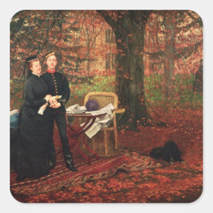 James Tissot Kaiserin Eugenie & Eugene-Louis Nap Quadratischer Aufkleber