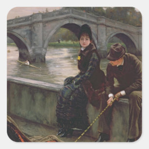 James Tissot Richmond Bridge, c.1878 Quadratischer Aufkleber
