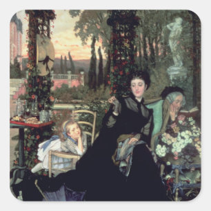 James Tissot The Widow   1868 Quadratischer Aufkleber