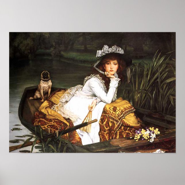 James Tissot Young Lady in einem Boat Poster (Vorne)
