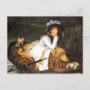 James Tissot Young Lady in einer Boat Postcard Postkarte