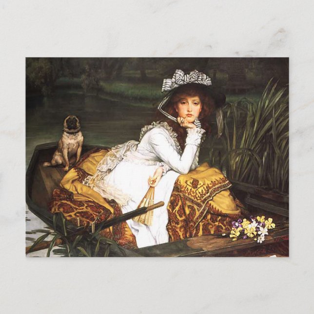 James Tissot Young Lady in einer Boat Postcard Postkarte (Vorderseite)