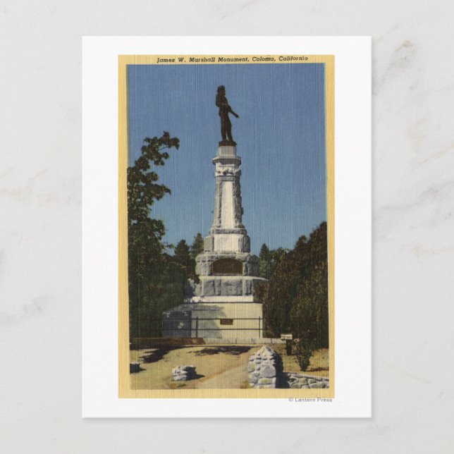 James W. Marshall Monument View # 2 Postkarte (Vorderseite)