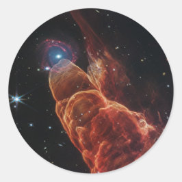 James Webb Space Telescope Cosmic Tornado Runder Aufkleber