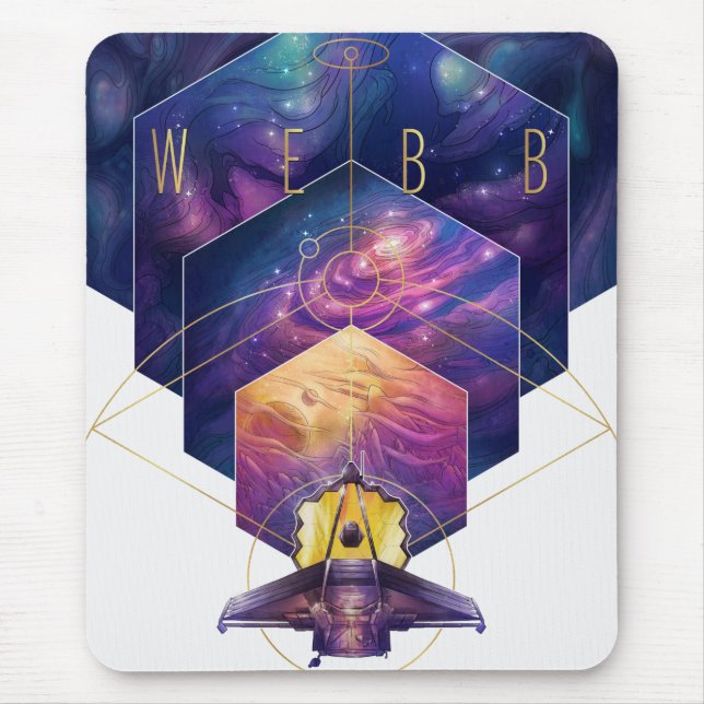 James Webb Space Telescope Illustration Art Mousepad (Vorne)