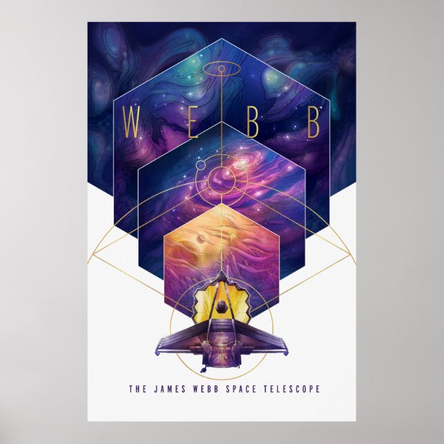 James Webb Space Telescope Illustration Art Poster (Vorne)