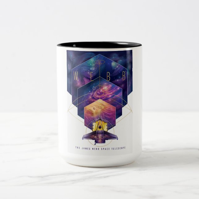 James Webb Space Telescope Illustration Art Zweifarbige Tasse (Mittel)