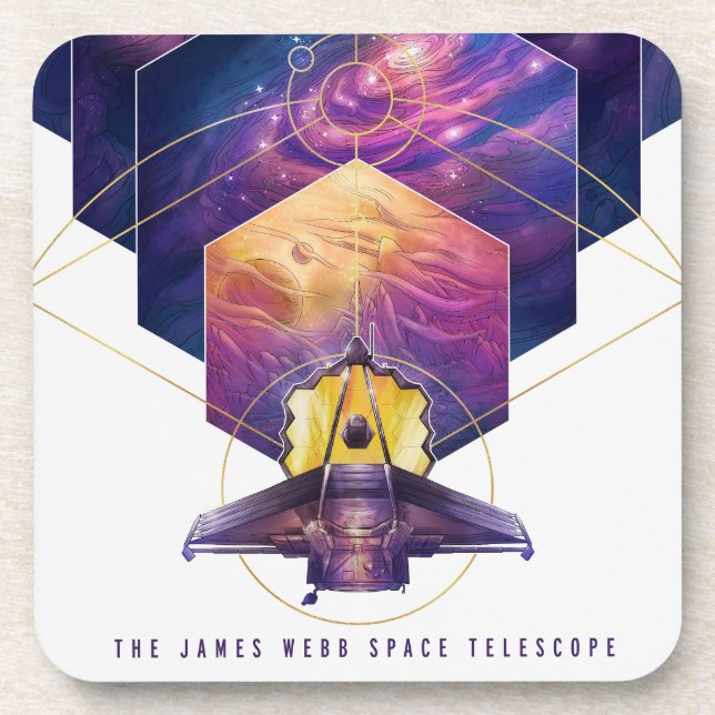 James Webb Space Telescope Poster. Getränkeuntersetzer (Vorderseite)