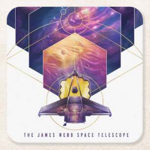 James Webb Space Telescope Poster. Rechteckiger Pappuntersetzer
