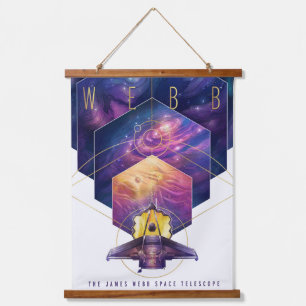 James Webb Space Telescope Poster. Wandteppich Mit Holzrahmen