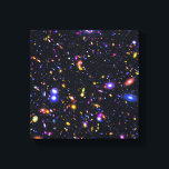 James Webb Space Telescope Simulation - Pop Art Leinwanddruck<br><div class="desc">Eine erweiterte Pop-Kunstsimulation des Sichtfeldes von James Webb Space Telescope zeigt Milliarden von Galaxien mit beispielloser Klarheit.</div>