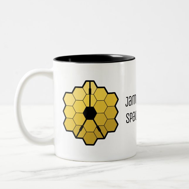 James Webb Space Telescope Yellow Mirro Custom Zweifarbige Tasse (Links)