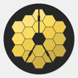 James Webb Space Telescope Yellow Mirror Artwork Runder Aufkleber