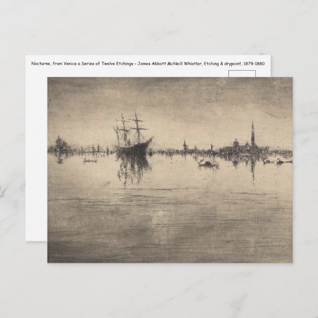 James Whistler - Nocturne aus Venedig Postkarte (Vorne/Hinten)