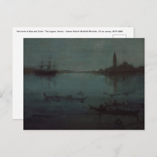 James Whistler - Nocturne: Die Lagune, Venedig Postkarte (Vorne/Hinten)