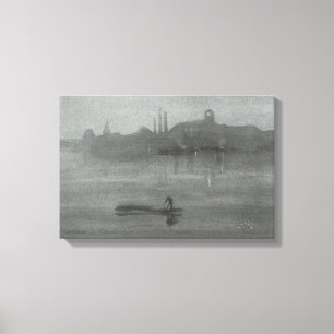 James Whistler - Nocturne: Die Themse bei Batterse Leinwanddruck