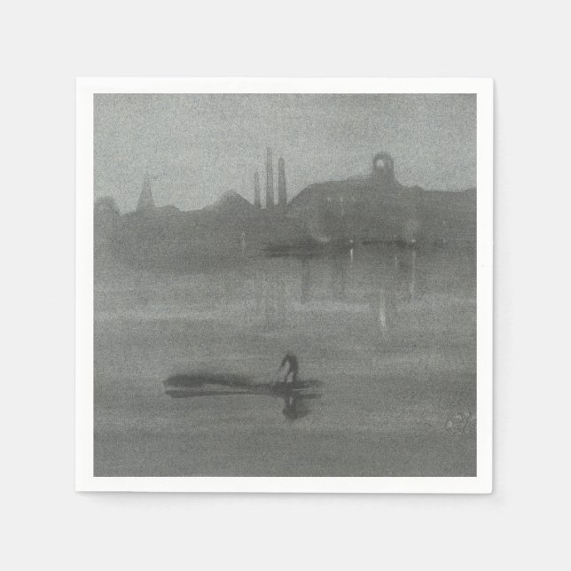 James Whistler - Nocturne: Die Themse bei Batterse Serviette (Vorderseite)