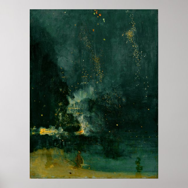 James Whistler - Nocturne in Black and Gold Poster (Vorne)
