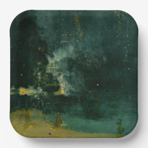 James Whistler - Nocturne in Schwarz und Gold Pappteller
