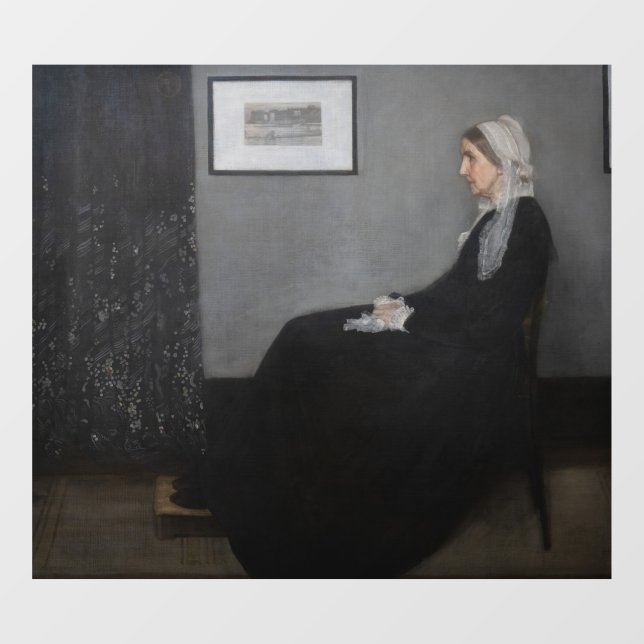 James Whistler - Portrait der Mutter des Künstlers Fensteraufkleber (Blatt)