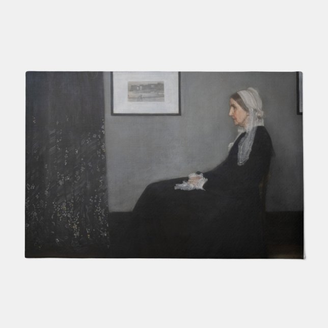 James Whistler - Portrait der Mutter des Künstlers Fußmatte (Vorderseite)