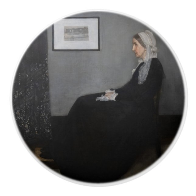 James Whistler - Portrait der Mutter des Künstlers Keramikknauf (Vorderseite)