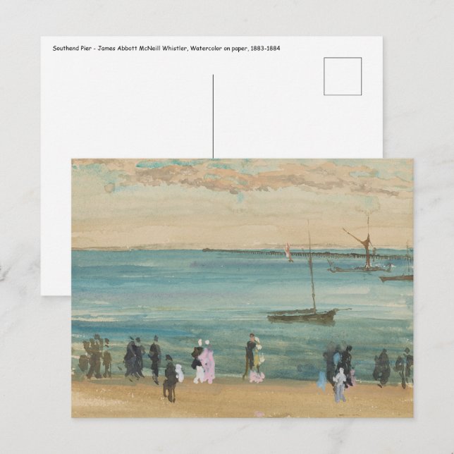 James Whistler - Southend Pier Postkarte (Vorne/Hinten)