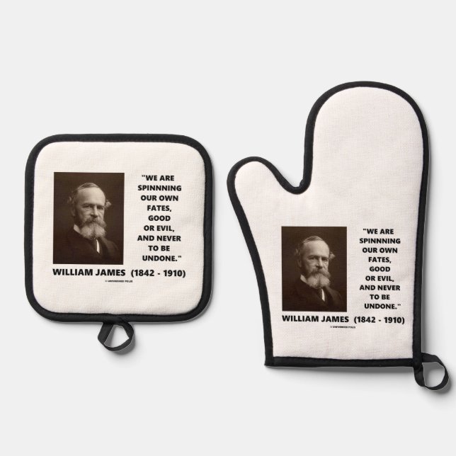 James zitiert unser Schicksal selbst gut oder böse Ofenhandschuh & Topflappen-Set (Vorderseite)