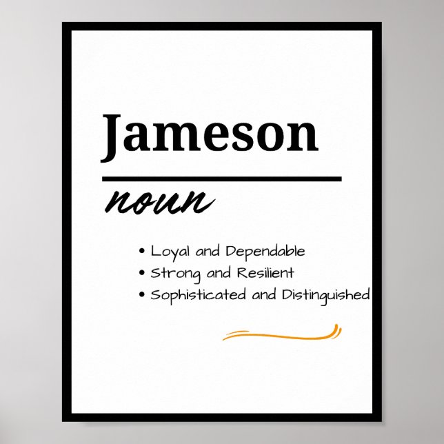 Jameson, Personalisierte Bezeichnung für Junge Poster (Vorne)