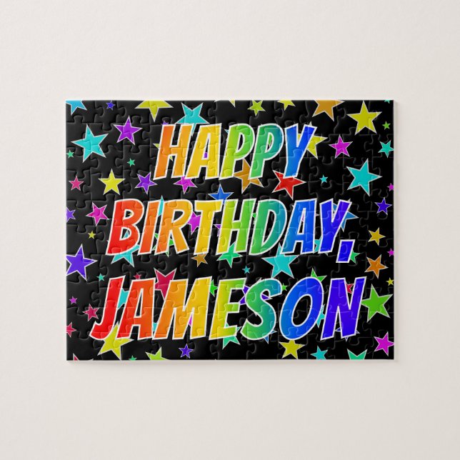 "JAMESON" Vorname, Spaß "GLÜCKLICHER GEBURTSTAG" Puzzle (Horizontal)