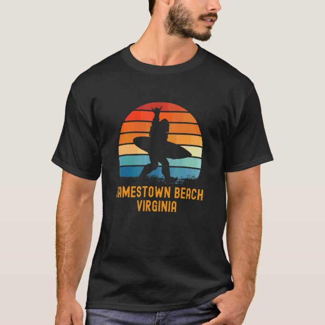 Jamestown Beach Virginia Sasquatch Souvenir T-Shirt (Vorderseite)
