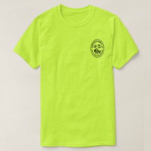 Jamestown Sawmill Logokombination SicherheitGrüne T-Shirt