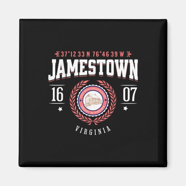 Jamestown Virginia Kolonie Rustic Souvenir Revolut Magnet (Vorne)