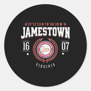 Jamestown Virginia Kolonie Rustic Souvenir Revolut Runder Aufkleber