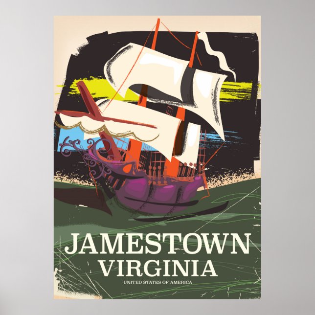 Jamestown, Virginia, Vintage-Reiseplakat Poster (Vorne)
