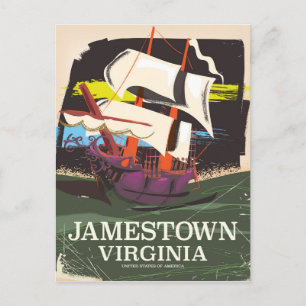 Jamestown, Virginia, Vintage-Reiseplakat Postkarte