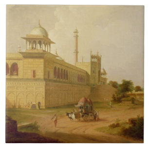 Jami Masjid, Delhi, 1811 (Öl auf Leinwand) Fliese