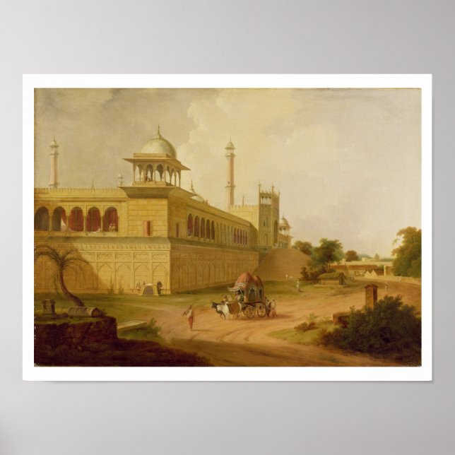 Jami Masjid, Delhi, 1811 (Öl auf Leinwand) Poster (Vorne)