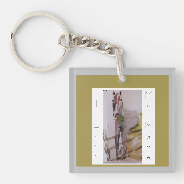 Jamie & Penelope der Esel, ich Liebe meine Stute Schlüsselanhänger (Vorderseite)