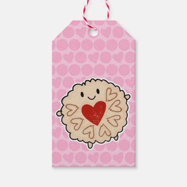 Jammie Dodger Watercolor Geschenkanhänger (Vorderseite)