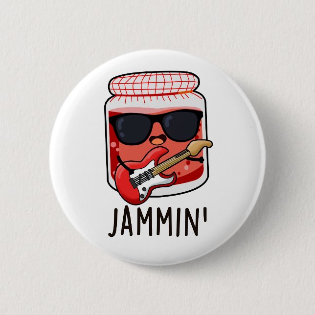 Jammin Funny Rocker Jam Pun Button (Vorderseite)