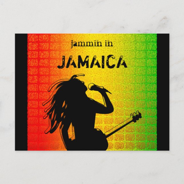 Jammin in Jamaica Reggae Rastaman Rasta Postcard Postkarte (Vorderseite)